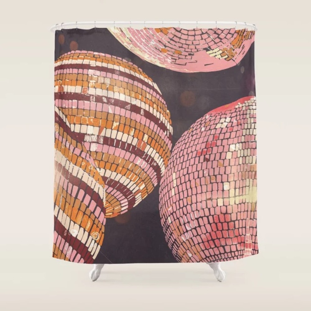 SOCIETY6 NWT disco ball shower curtain by Gigi rosado